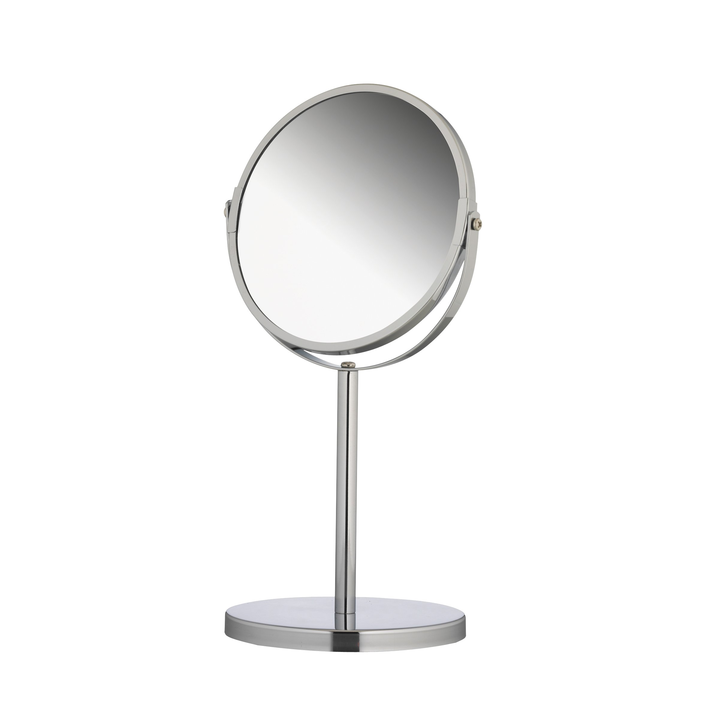 Axxentia Bad 282801 Magnifying Table-Mirror 34.5 cm Height and 17 cm Diameter Round Chromed Triple Magnification