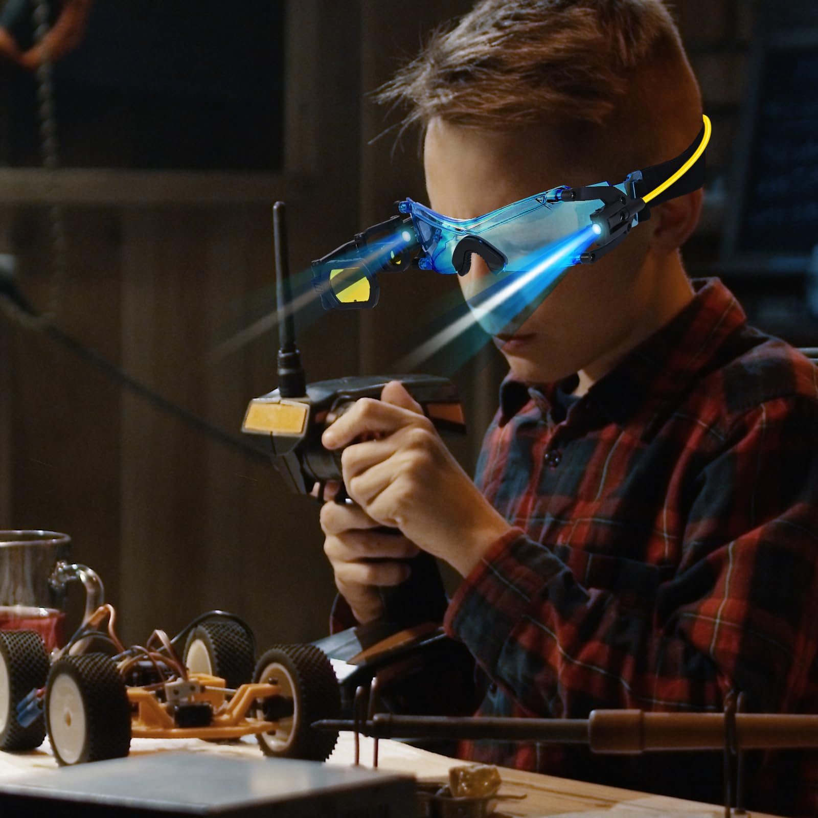 Madzee Spy Gear Toy Set for Kids – LED Night Vision Goggles for Kids with Micro Voice Disguiser