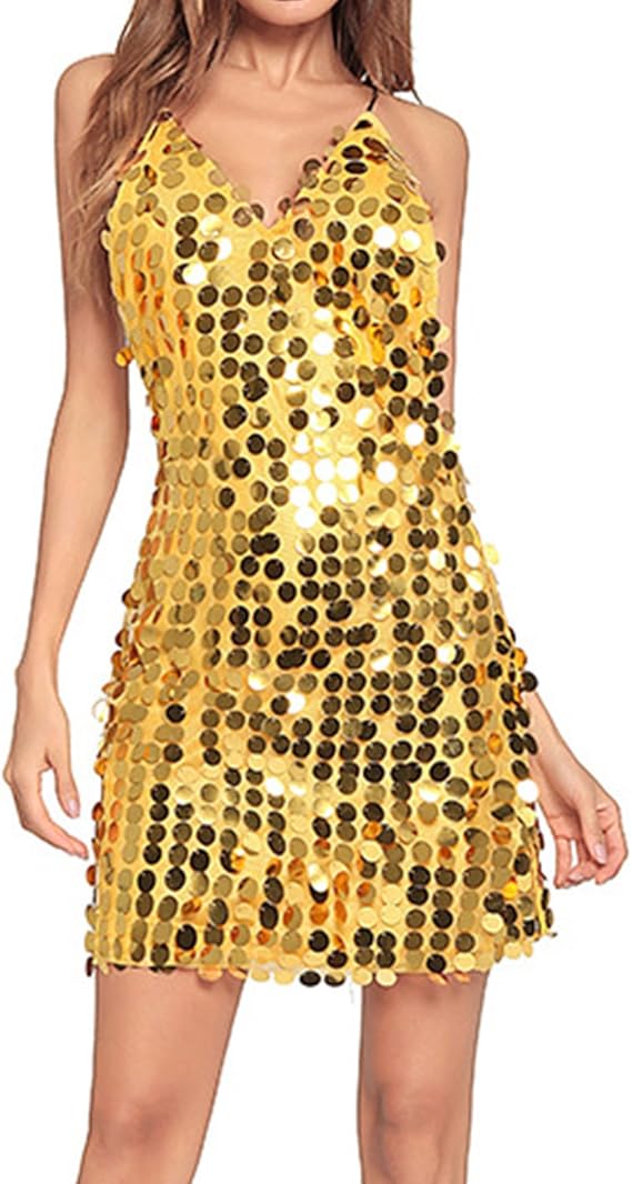 Amazon Co Jp Hyling Dress レディース Us サイズ Medium カラー ゴールド 服 ファッション小物