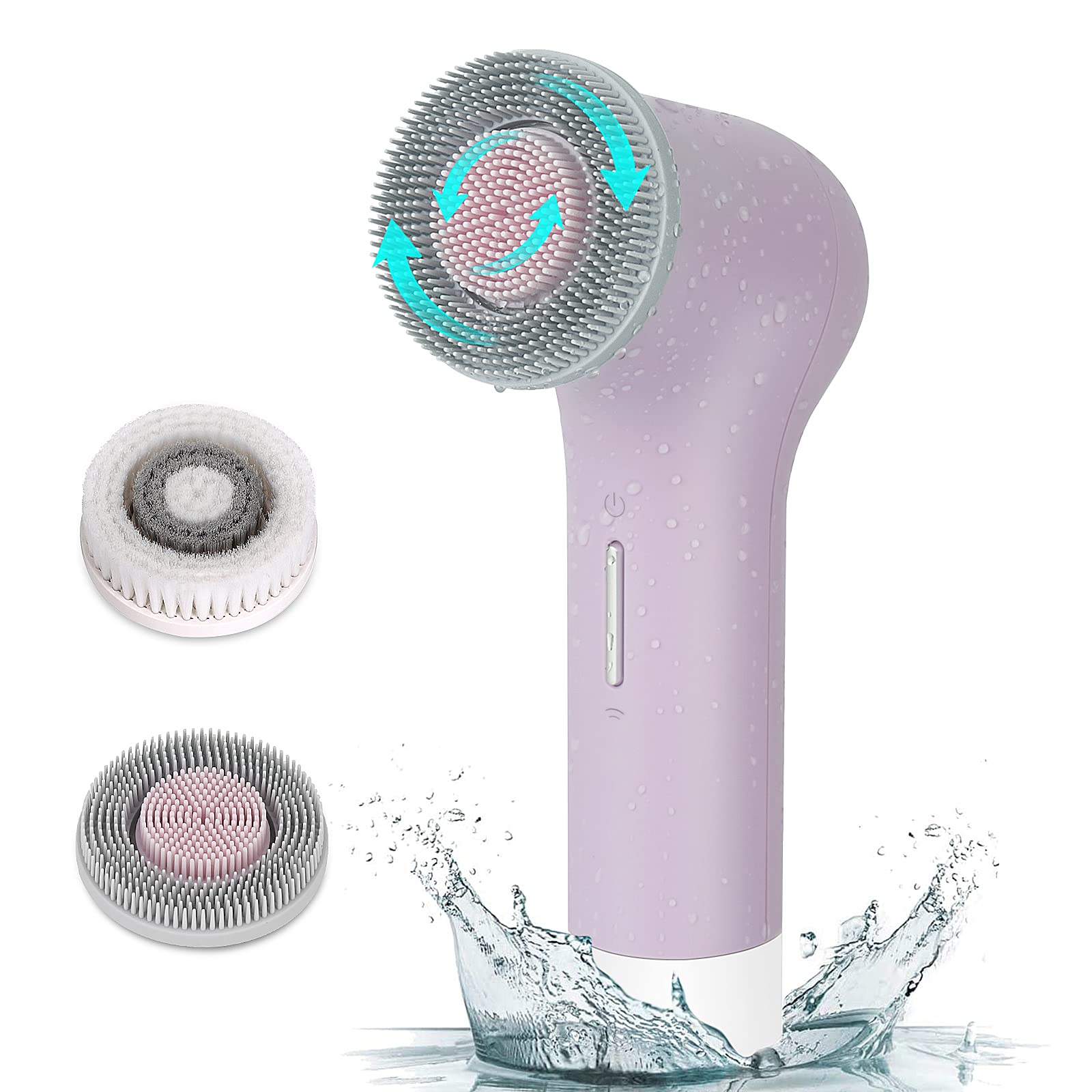MYCARBON Face Brush IPX7 Waterproof Electric Facial Cleansing Brush Device Beauty Skin Machine for Deep Cleaning/Gentle Exfoliating/Massaging/Tighten Skin(Beige) (Purple)