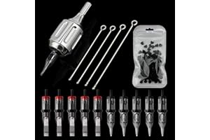 DISCOVER DEVICE Heavy Tattoo Cartridge Grip Kit - Medical 316L Stainless Steel 32mm 220g Weight Tattoo Needle Grip with Cartr