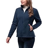 33,000ft Women's Zip Up Fleece Jacket, Long Sleeve Warm Soft Polar Lightweight Coat with Pockets for Winter