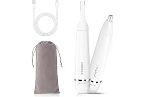 HEBECA Nose Hair Trimmer for Women Men - Electric Ear and Nose Trimmer Rechargeable Eyebrow Trimmer, Portable Waterproof Facial Hair Removal for Face Ear Nose Eyebrow Trimming (Silver)