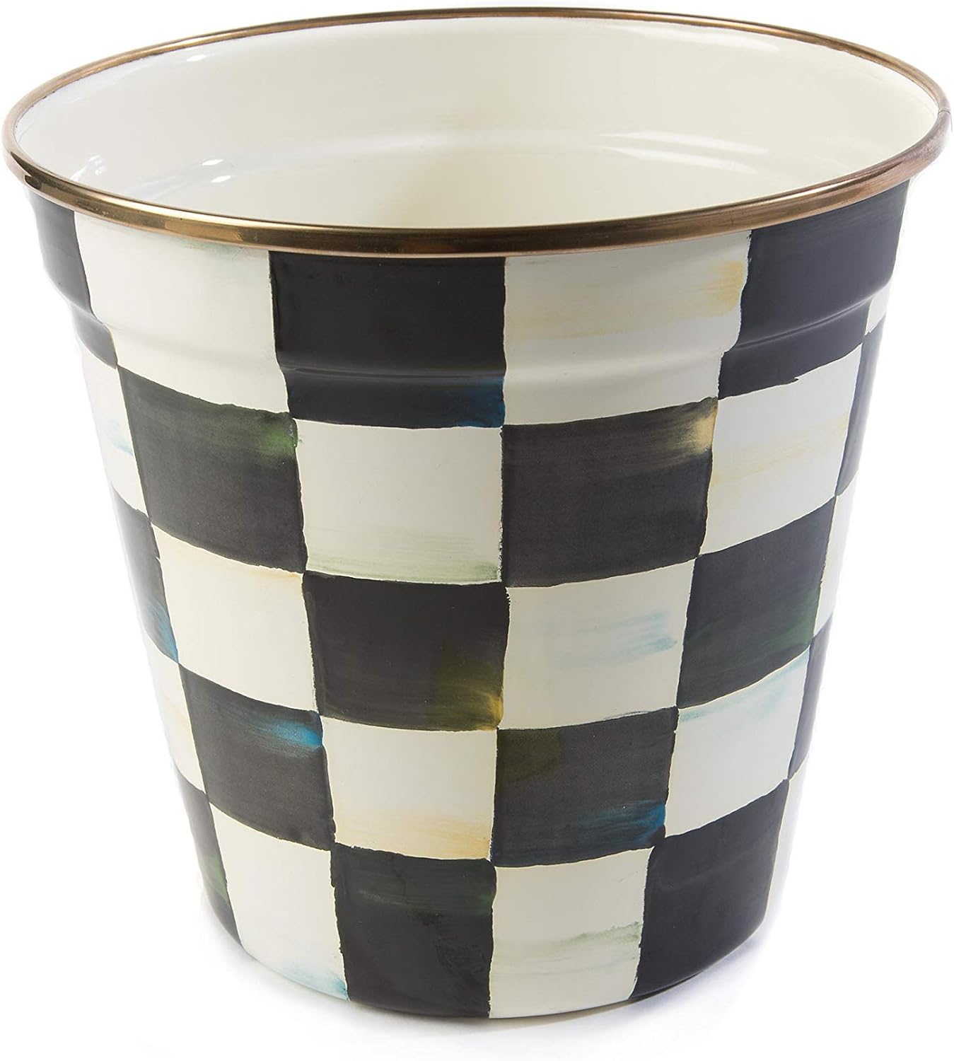 MacKenzieChilds Courtly Check Enamel Garden Pot Medium