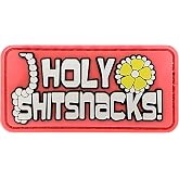 Saspatch Holy Shitsnacks PVC Morale Patch Funny Tactical Gear Accessory | Soft Flexible PVC | 2.8x1.2 Inch | Hook-and-Loop Backing | Durable &amp; Waterproof | Perfect for Tactical Gear &amp; Backpacks