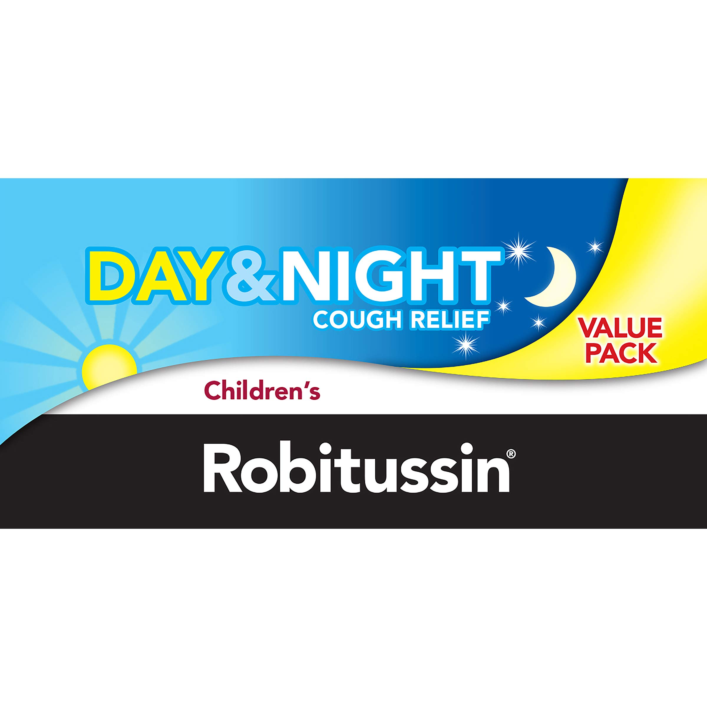 Children's Robitussin DM Day and Night Cough Relief Value Pack, Cough Medicine, Grape/Fruit Punch Flavor - 4 Fl Oz x 2