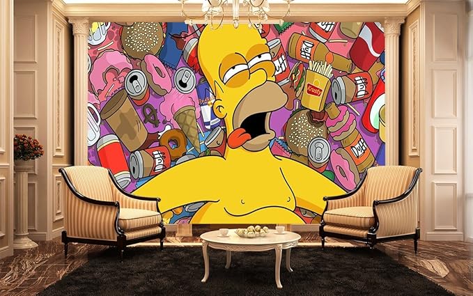 Homer Simpson Wall Mural , Kids Wall Murals: Amazon.co.uk: Kitchen & Home