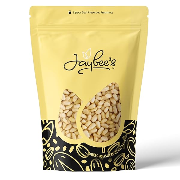 RAW PINE NUTS 4 POUNDS | WHOLE NATURAL UNSALTED PIGNOLIAS | HEALTHY PROTEIN SNACK | GREAT FOR COOKING, BAKING, SALADS, PESTO SAUCE, ROASTING | VEGAN, KETO SNACK, GLUTEN FREE, COMPARE TO ORGANIC PINE NUT | JAYBEE’S