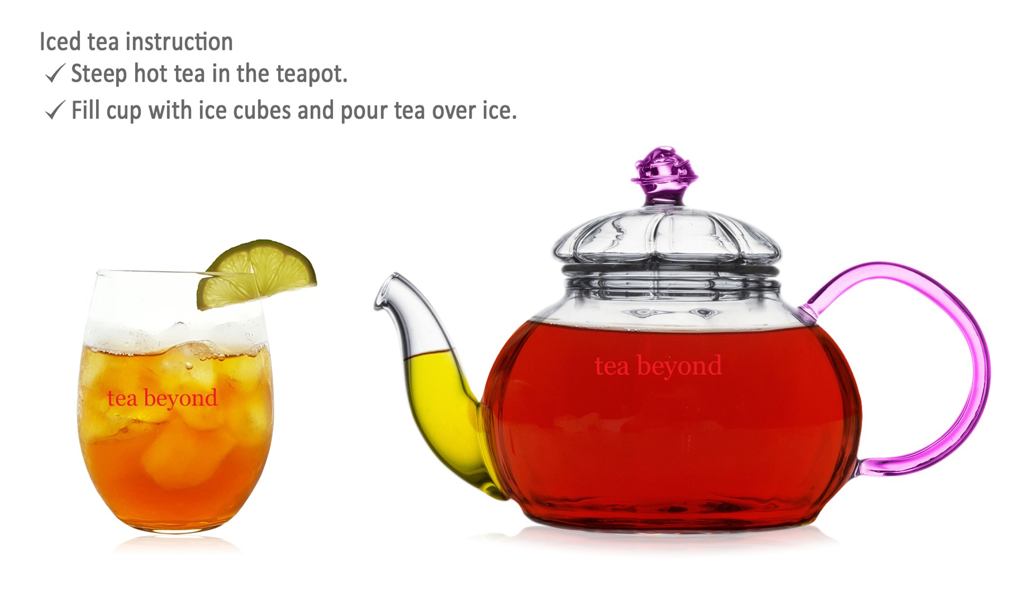 Glass Teapot with Tea Warmer Lead Free Special Glass No Drip by Tea