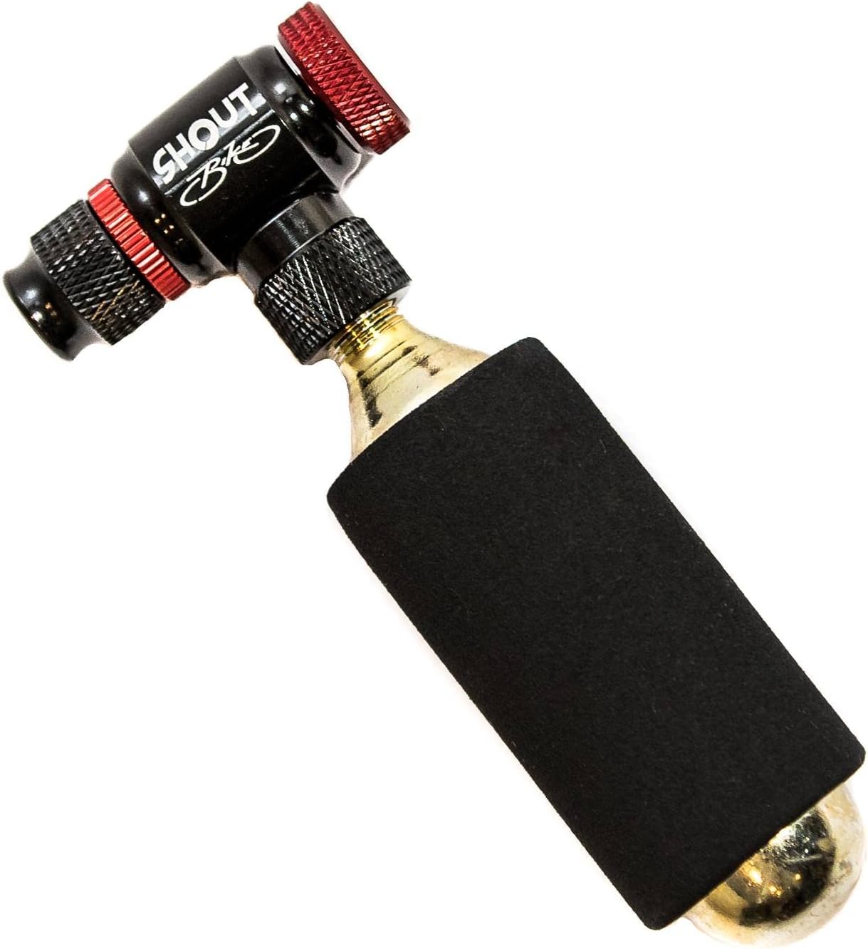 ShoutBike CO2 Inflator - CO2 variable gas flow control - Cartridge storage - Cartridge Insulation - Presta and Schrader Compatible - Bicycle Pump - Road & Mountain Bikes - CO2 Cartridges not included