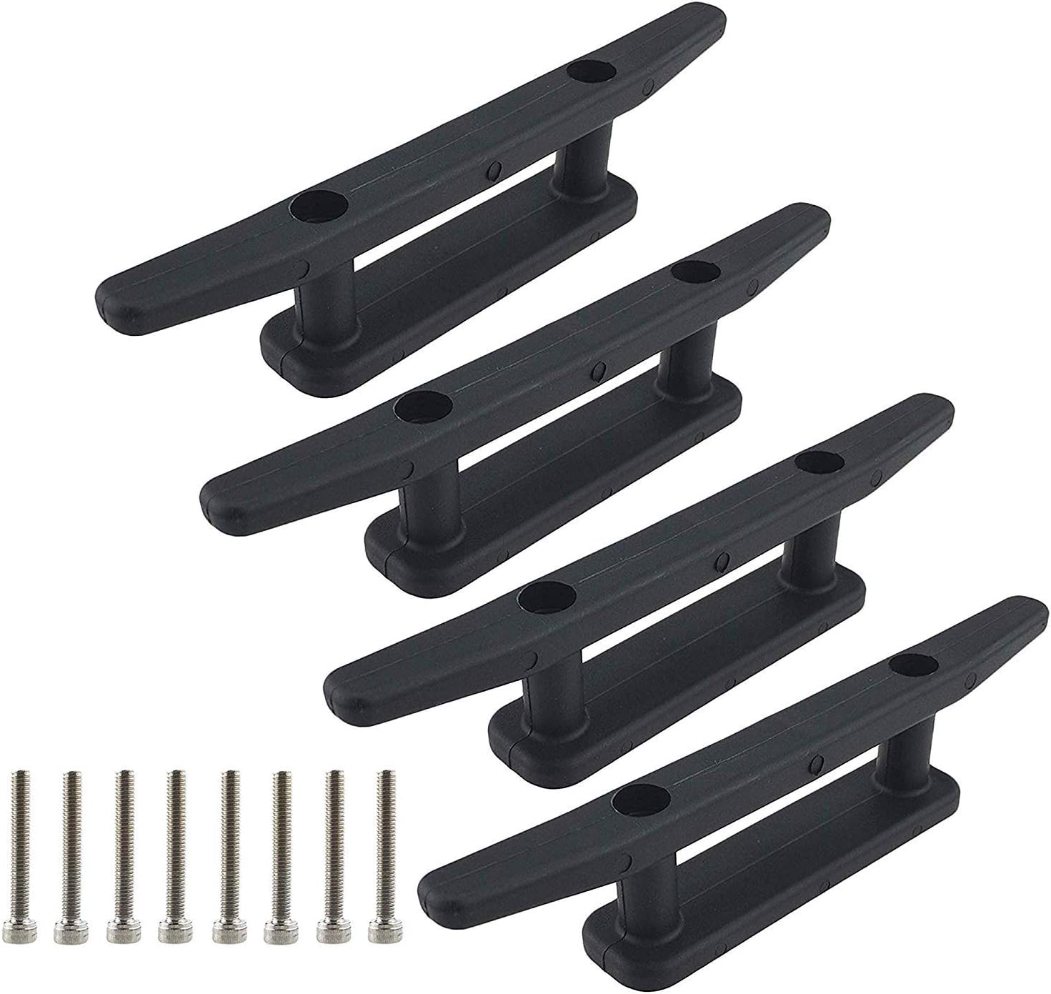 Shengwei 4 Pieces Black Nylon Kayak Anchor Deck Cleat Kit