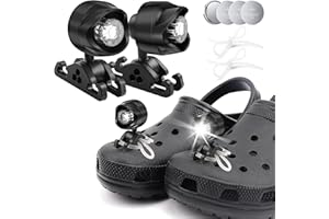 Moritakk Croc Headlights 2-Pack,Croc Lights for Shoes Can Lasting 72 Hours,Croc Flashlight Attachment. for Hiking Camping Gear Essentials Croc Shoes Accessories-Black.