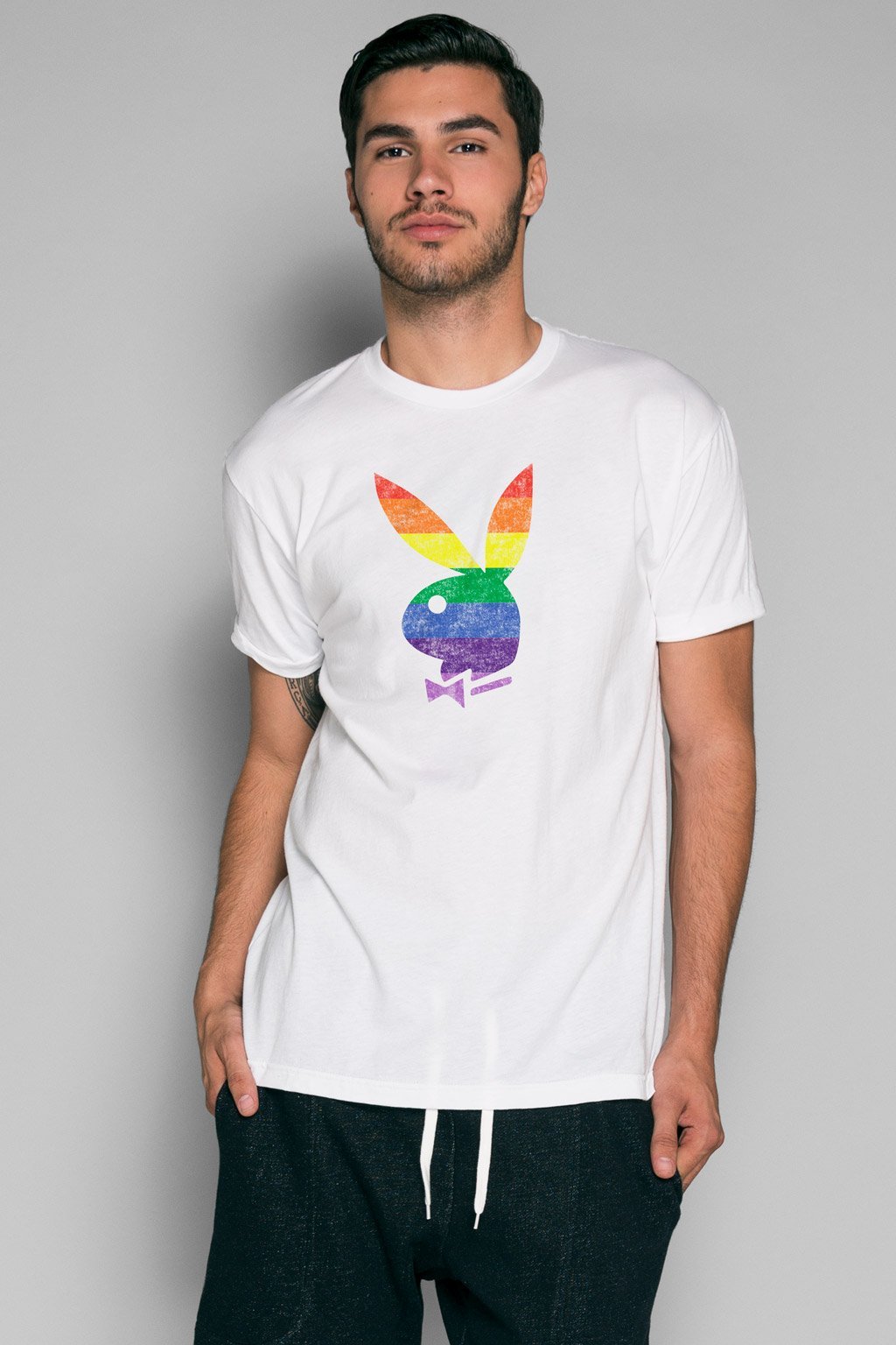 Playboy Men's Pride Flag T-Shirt XL 