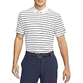 Nike Mens Dri-fit Victory Stripe Polo (White/Black, Large)