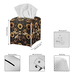 Talayituse Bee Sunflower Print Tissue Box Cover