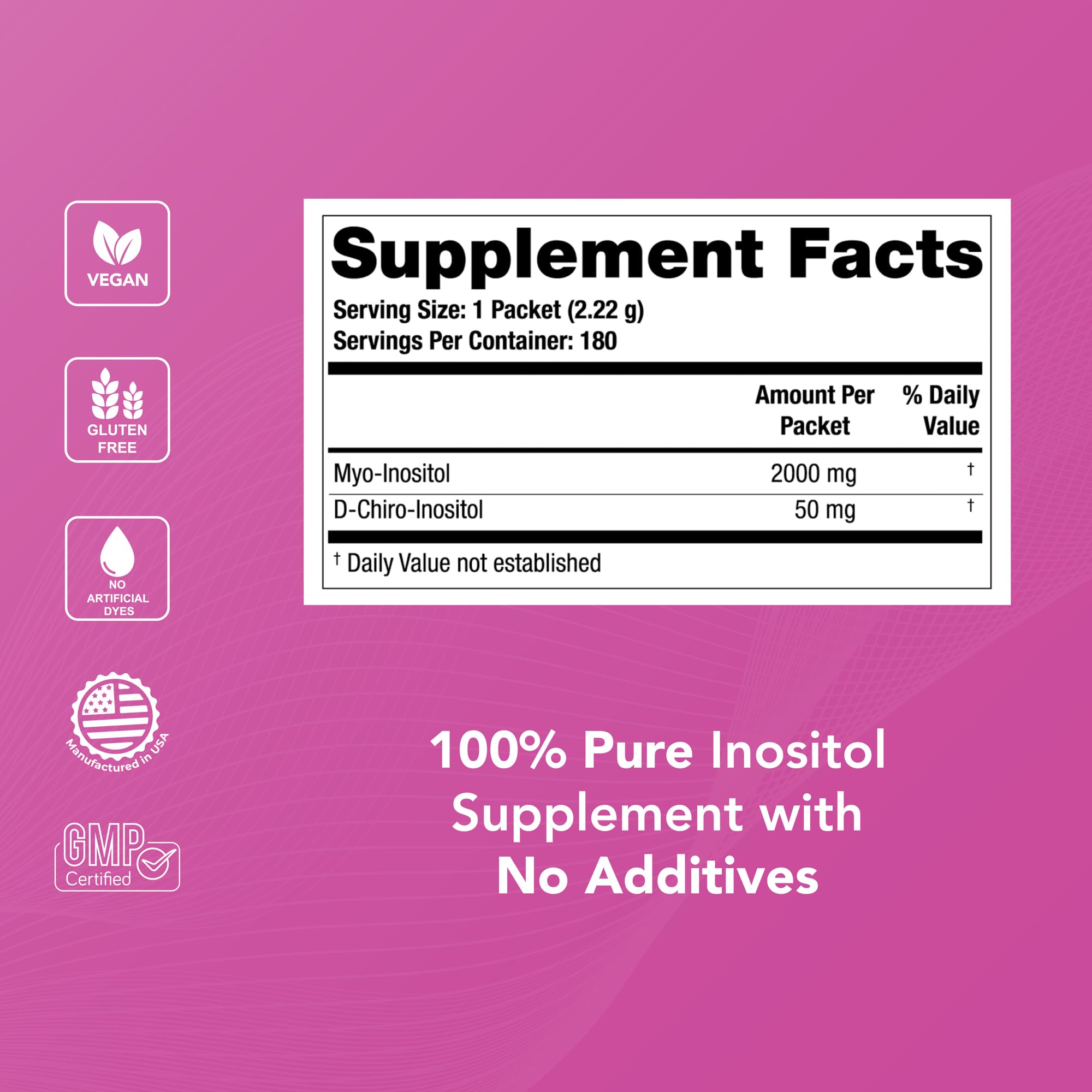 Theralogix Ovasitol Inositol Powder Packets - 90-Day Supply - Myo-Inositol & D-Chiro for Hormone Balance & Ovarian Function Support* - NSF Certified - 180 Packets
