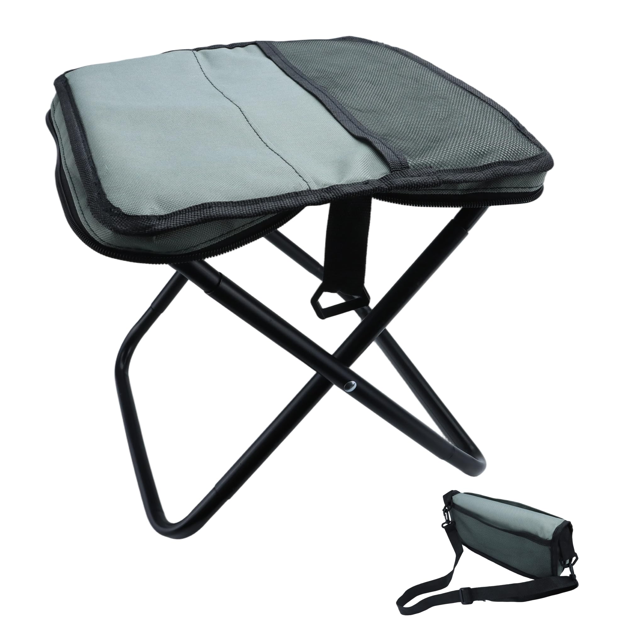 Photo 1 of .**zipper is broken**YANYUCB Portable Folding Chair,Ultralight Collapsible Stool,Camping Chair,Handbag Style Pocket Foldable Stool for Camping Travel Fishing Hiking and Outdoor Activities(Grey)
