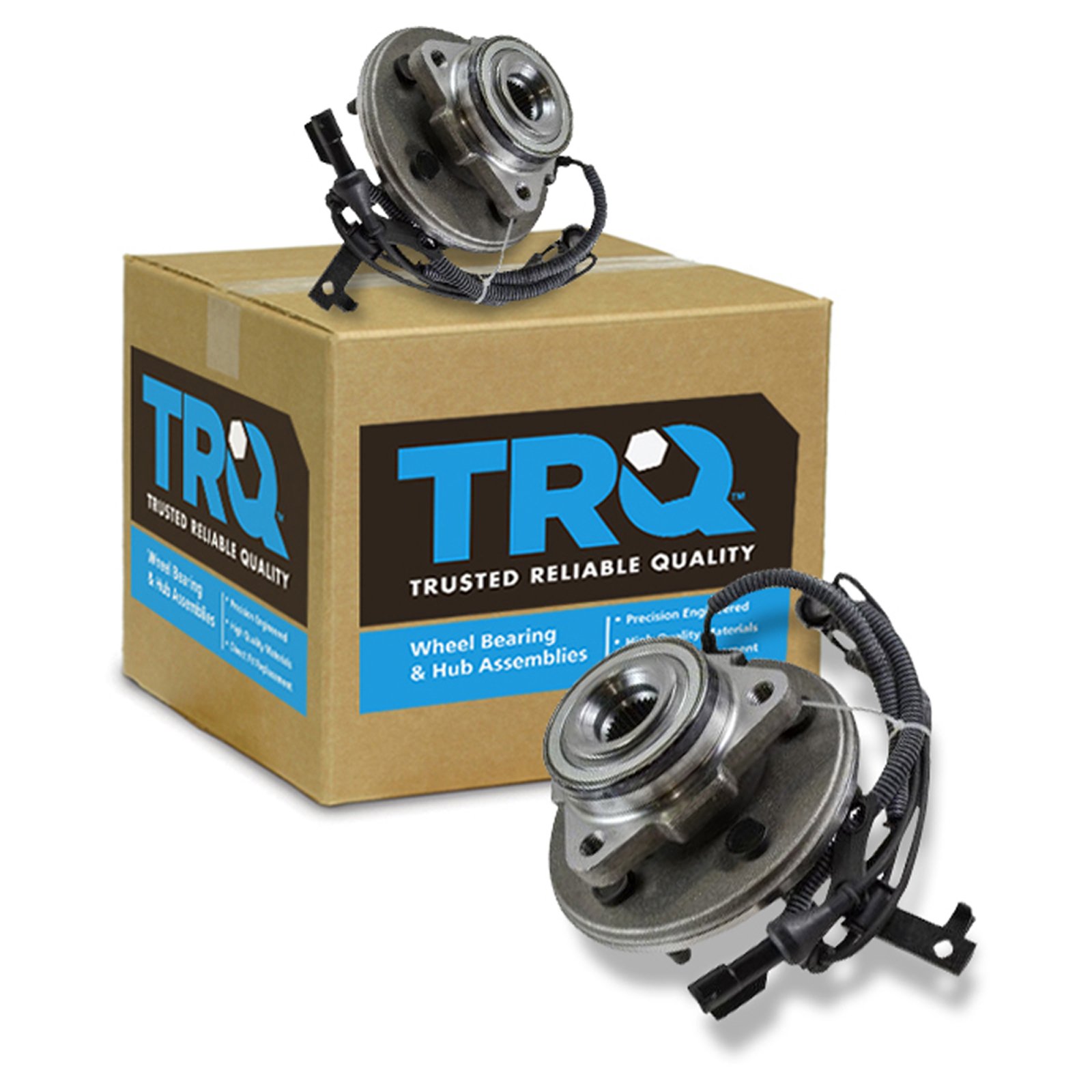 TRQ 2 Piece Front Wheel Bearing & Hub Assembly Set