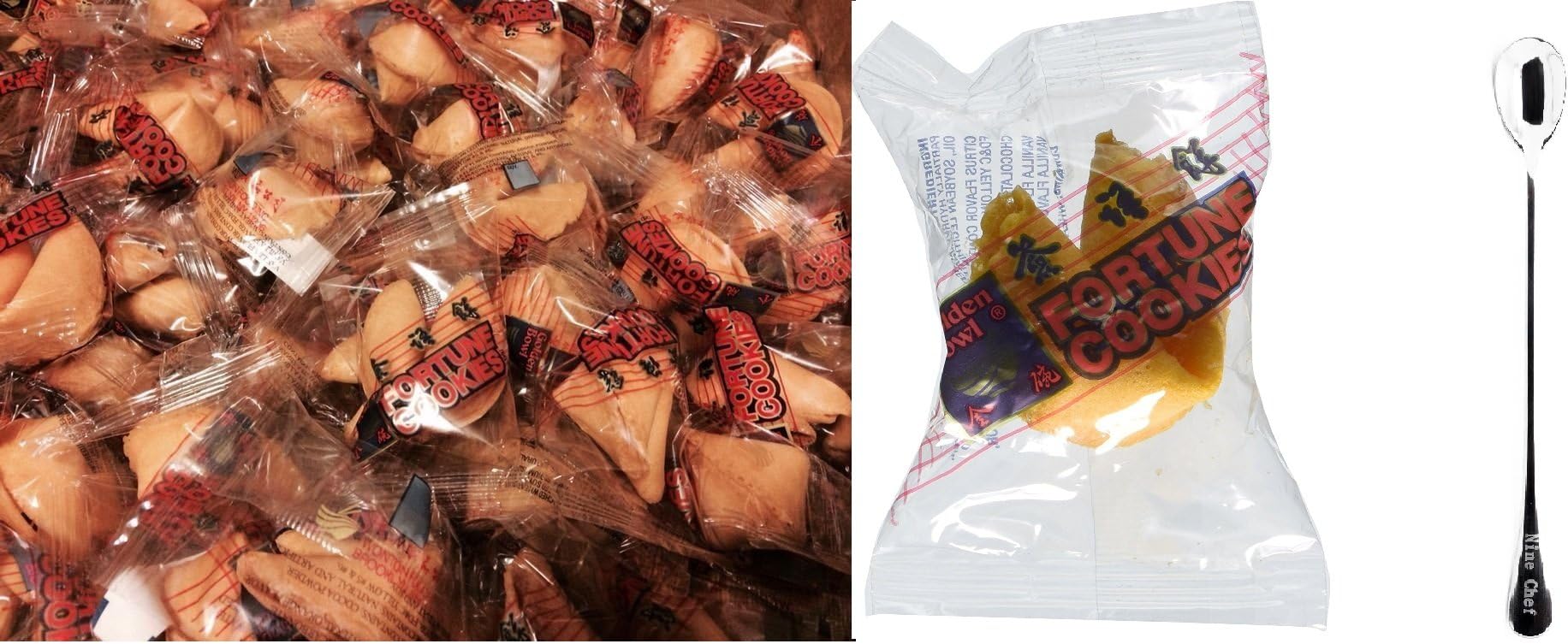 Individually Wrapped Traditional Fortune Cookies (60 pcs) + One NineChef Per Order