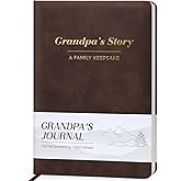Grandpa's Story Leather Journal: Grandpa, I Want to Know Your Story - A Guided Journal To Share His Memories & Love - Grandpas Gifts for Fathers Day, Birthday & Christmas from Granddaughter Grandson