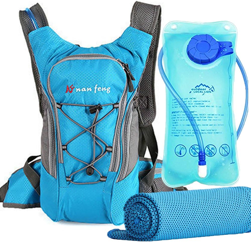 YTFGGY Hydration Backpack with Water Bladder(70 Oz/2L) Cooling Towel 3 in 1,Thermal Insulation Pack Keeps Liquid Cool up to 4 H,for Cycling,Climbing,Hiking&Camping,Skiing
