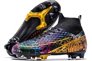 CZRE Mens Soccer Cleats Tops Lace-Up Non-Slip Spikes Outdoor AG/FG Baseball Lacrosse Rugby Boots