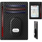 GAOCHALE Slim Wallet for Samsung Smarttag2 Front Pocket Minimalist Leather Wallet Compatible with Samsung Tag RFID Blocking Card Holder(Carbon)