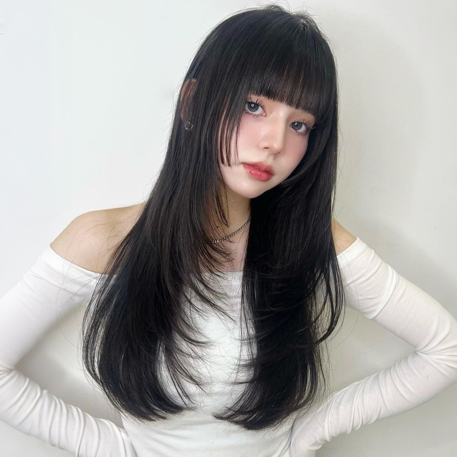 EMMOR 医療用ウィッグ 人毛ミックス レイヤーカット 50cm ベージュブラウンの商品画像