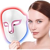 Auxoliev FSA Eligible LED Face Mask Light Therapy,Red Blue Light Therapy for Face Wrinkles Acne Reduction,Rechargeable Home Beauty LED Mask with 4 Color