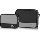 MATEIN Cord Organizer Travel Case 2 Pack, Water Resistant Tech Organizer Pouch for Small Electronic Accessories, Portable Electronics Case Carrying Bag for Cable, Changer, Earphone & Power Bank