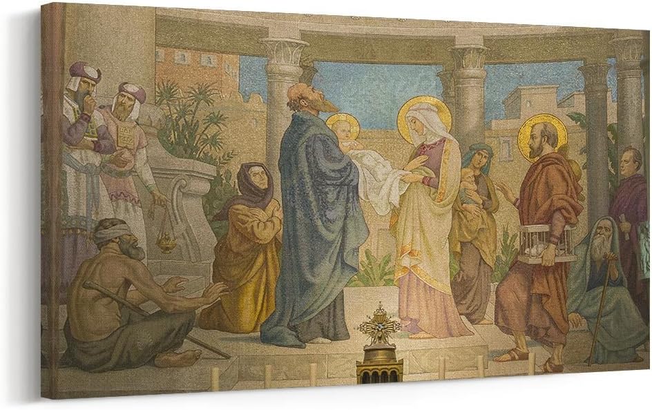 CanvasBees - Religious - Canvas Prints Wall Art for Home Decor - 'THE PRESENTATION OF JESUS' - XLarge (24X36)