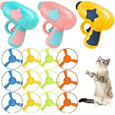 IAXSEE 15 Pieces Cat Fetch Toy with Colorful Flying Propellers Set, Cat Playing Tracking Interactive Toys for Kitten Chasing Training Hunting