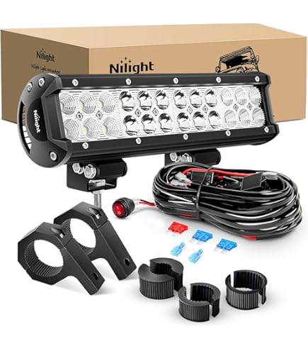 Nilight LED Light Bar Set: 12 Inch 300W Triple Row Spot - View #9