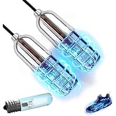 MWNI UV &amp; Ozone Shoe Deodorizer with Spare Bulb,Ultraviolet Light Sneaker Cleaner,Smart Timing UV Footwear Odor Elimination,360&deg;UV Bulb Design, Applicable to All Shoes and Boots 6W （Silver）