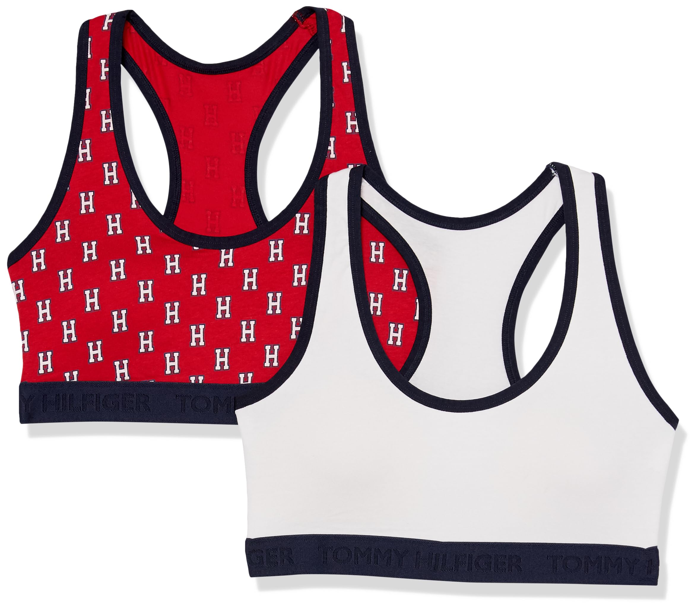 Photo 1 of Tommy Hilfiger Women's Bra Racerback Cotton Bralette, 2 Pack