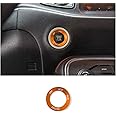 Keptrim for Challenger Charger Engine Start Stop Trim for 2010-2020 Dodge Challenger Charger RAM, for 2014 Durango, Orange Aluminum Alloy 1pc