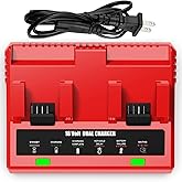 Dual Port Rapid Charger Replacement for Milwaukee 18V Battery Charger 48-59-1802 Compatible with Milwaukee Battery Charger 18V