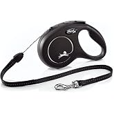 FLEXI&reg; Classic Cord Retractable Dog Leash, Small, 26 ft - Black | German engineered, original flexi leash, durable quality for dogs up to 33 lbs, tangle-free, walking, reliable brake system