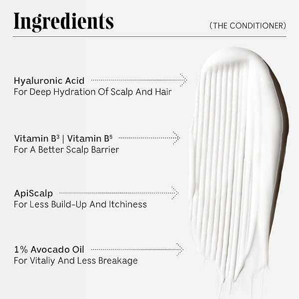 NÉCESSAIRE THE CONDITIONER. FRAGRANCE-FREE. HYDRATING TREATMENT FOR SCALP + HAIR. HYALURONIC ACID. HYPOALLERGENIC. DERMATOLOGIST-TESTED. NON-COMEDOGENIC. NO SILICONES. 250 ML / 8.4 FL OZ