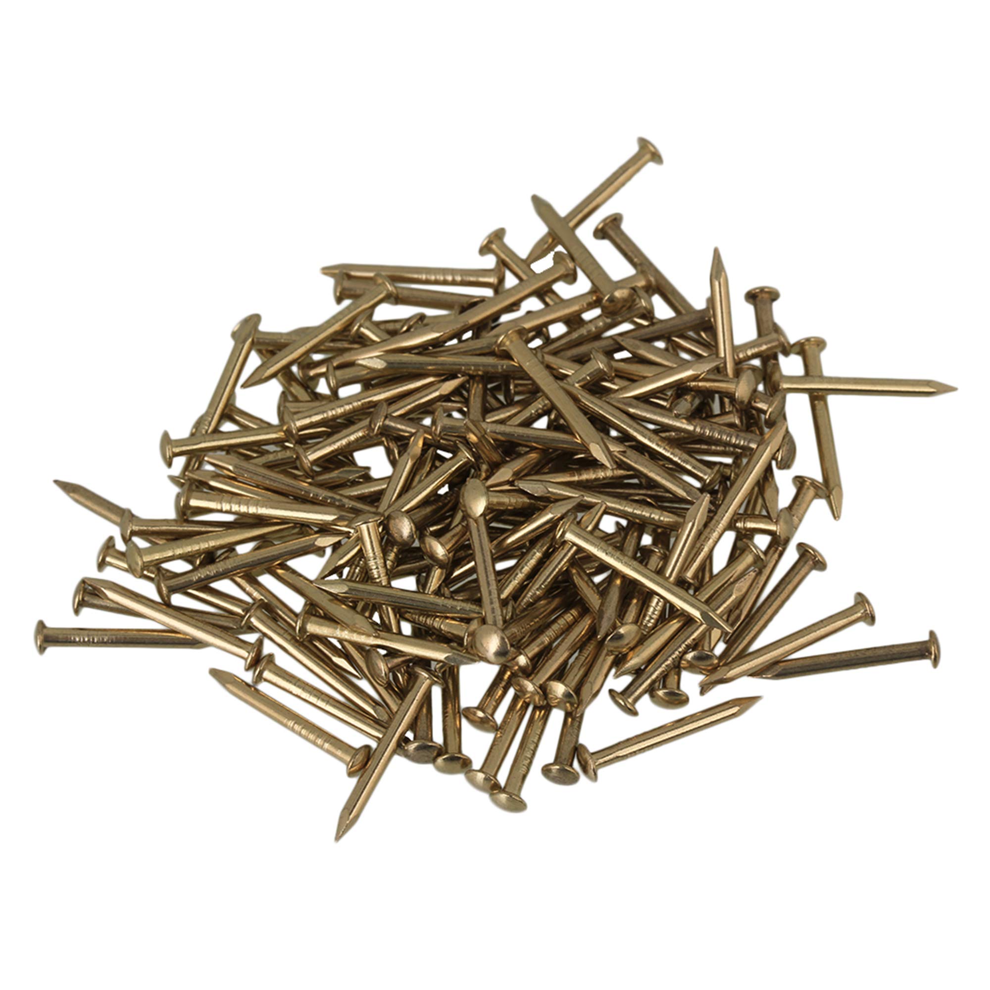 100pcs Brass Round Head Copper Clout Nails Rivets Small Wall Pins for Furniture Hinge Hardware Accessories (3mm x 15mm)