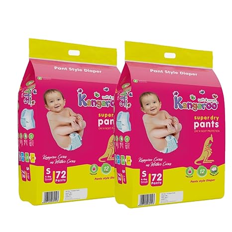 Kangaroo Super Dry Diaper Pants - Small (72 Pants) - Pack of 2
