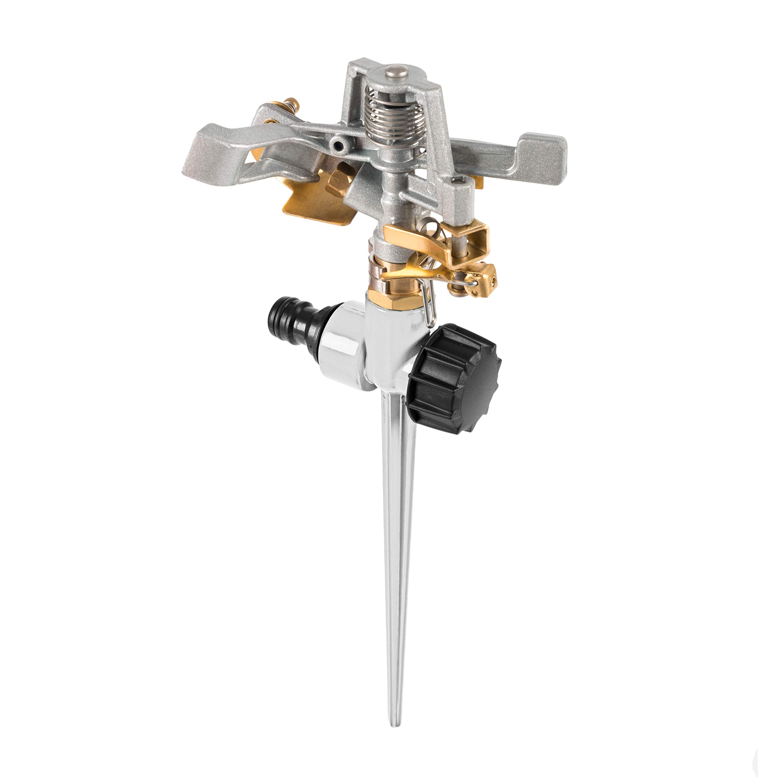 Cellfast Metal pulsating sprinkler BASIC sz, Spike Base, Coverage up to 550m², Circular Irrigation Area, 52-303