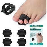 TASZOOS Hammer Toe Straightener for Women & Men - 4 Pcs Non-Slip Toe Splints Wraps, Hammer Toe Corrector Relief for Broken Toes, Crooked Toes & Overlapping Toes