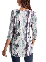 BAISHENGGT Women's 3/4 Sleeve Tunic Tops Floral