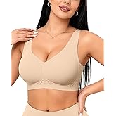 Vertvie Womens Jelly Wireless Bras Seamless T-Shirt Bra No Underwire Full Coverage Pullover Bralettes Supportive Sports Bras