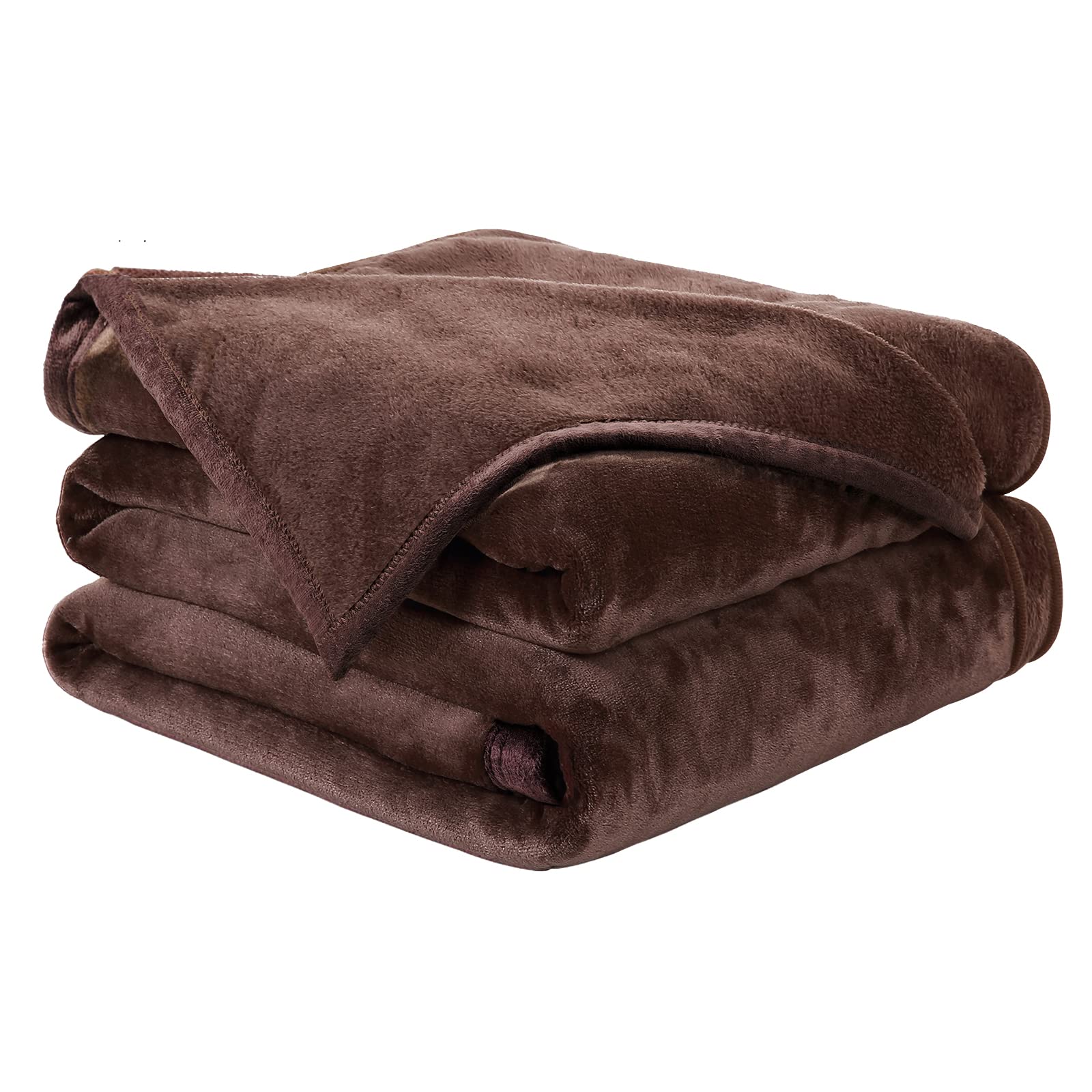 Photo 1 of EASELAND Soft Blanket Warm Fuzzy Microplush Lightweight Thermal Fleece Blankets for Couch Bed Sofa,California King 102X108Inch,Chocolate