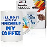 YOBRO White Elephant Gifts for Adults, Funny Gag Gifts for Coworkers, 67 oz Extra Large Ceramic Coffee Mug, Giant Funny Novelty Cup, Oversized Mug for Coffee Lovers, Blue