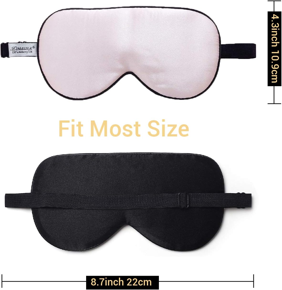 ZIMASILK 100% Natural Silk Sleep Mask,Adjustable Super-Smooth Soft Eye Mask for Sleep,12 Color Option(Navy Blue): Health & Personal Care