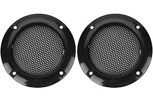 ASHATA Speaker Grill Cover,2 Inch Speaker Decorative Steel Mesh Circle,Shatter Resistant Car Speaker Protective Mesh Cover (Black)
