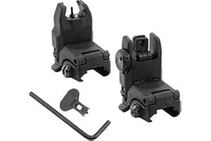 TRSAIM Flip Up Sights, Fiber Optic Red Green Dot Sights Folding Polymer Sights for Picatinny Rail Adjustable Front and Backup Sights Set